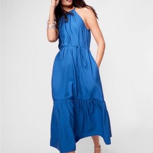 Banana Republic Cobalt Blue Halter Tie Dress